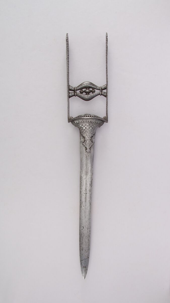 Dagger (Katar), Steel, Indian, Thanjavur; blade, European