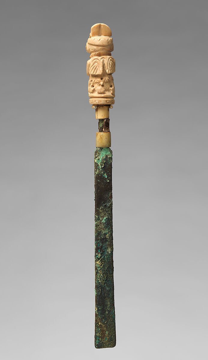 Ornamented Spatula, Teeth, copper, Moche