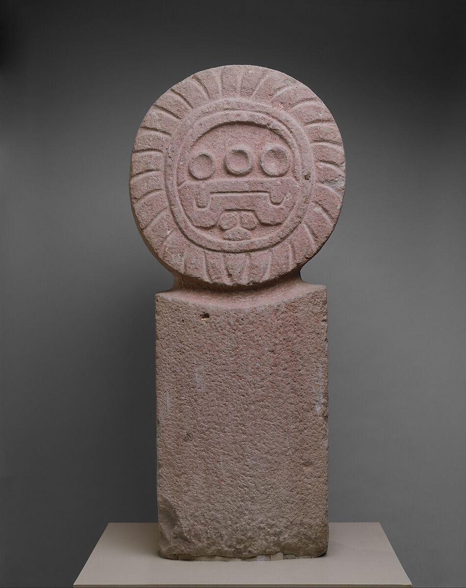 Stela, Stone, traces of red pigment, Teotihuacan 