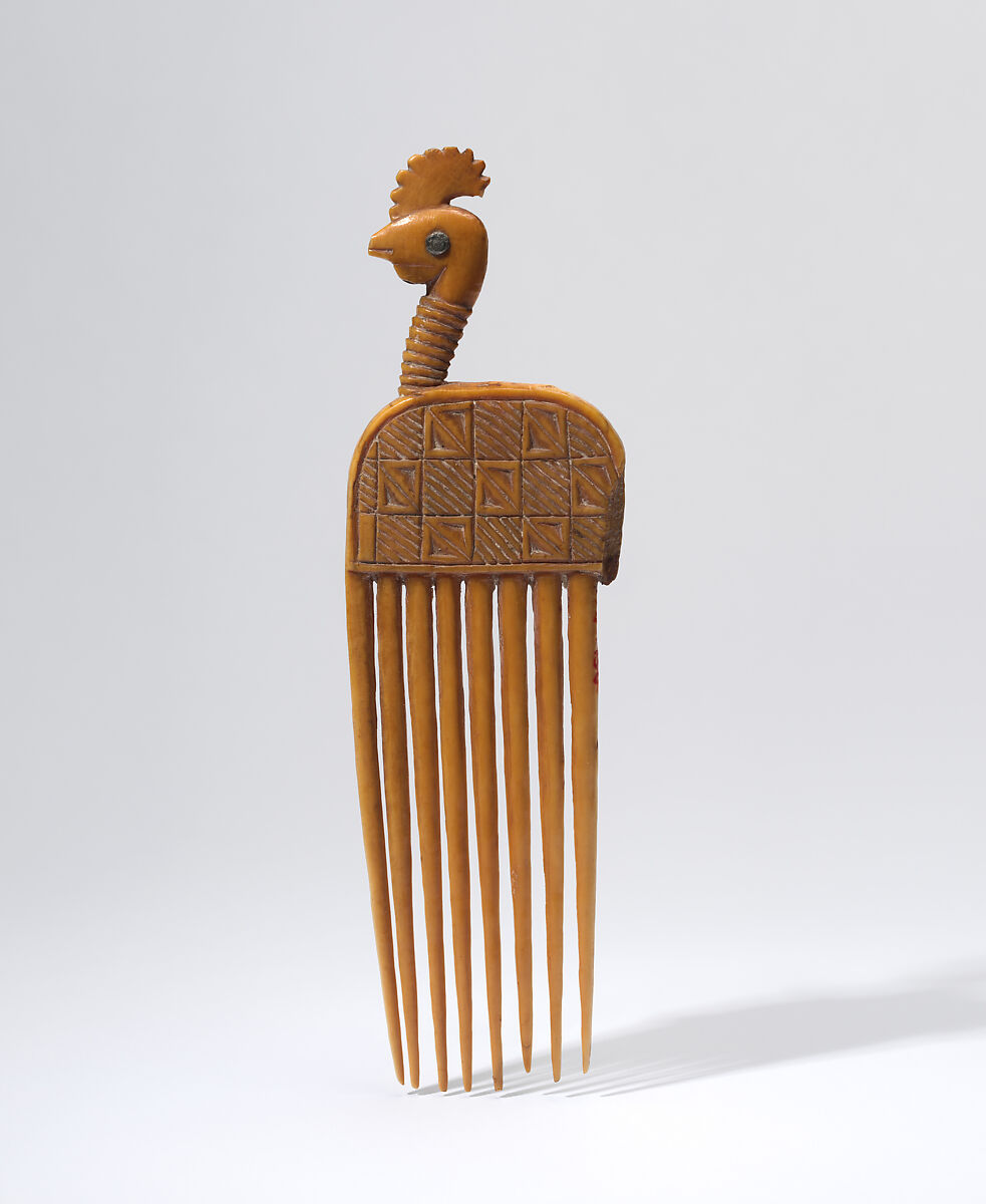 Comb with Rooster, Ivory, metal, Baule peoples
