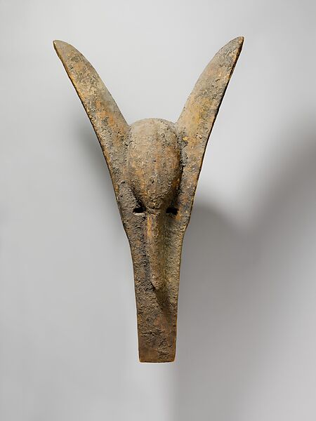 Kònò Helmet Mask, Wood, sacrificial patina, Bamana peoples 