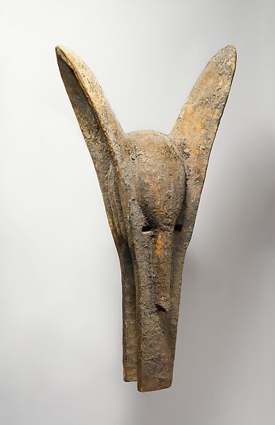 Kònò Helmet Mask, Bamana numu (blacksmith), Wood, sacrificial patina, Bamana peoples