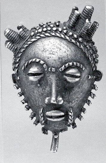 Face Pendant, Bronze, Baule peoples 