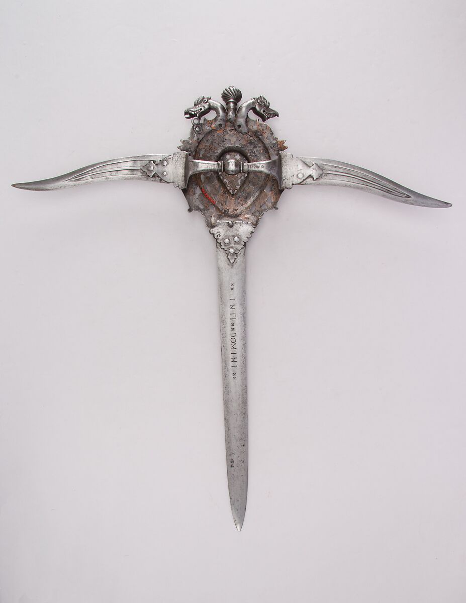 Dagger (Katar), Steel, Indian, Thanjavur; central blade, German