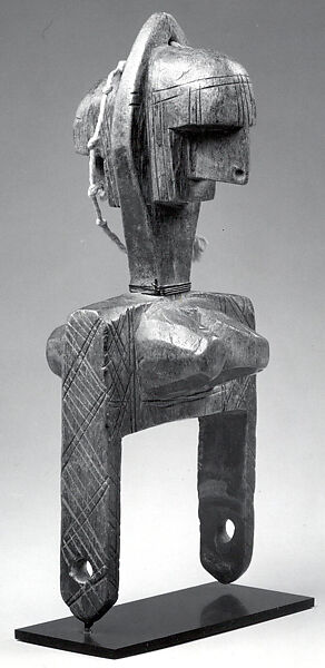 Heddle Pulley: Female Figure, Wood, string, Bamana peoples 