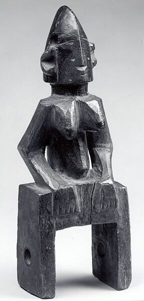 Heddle Pulley: Female Figure, Wood, Dogon peoples 