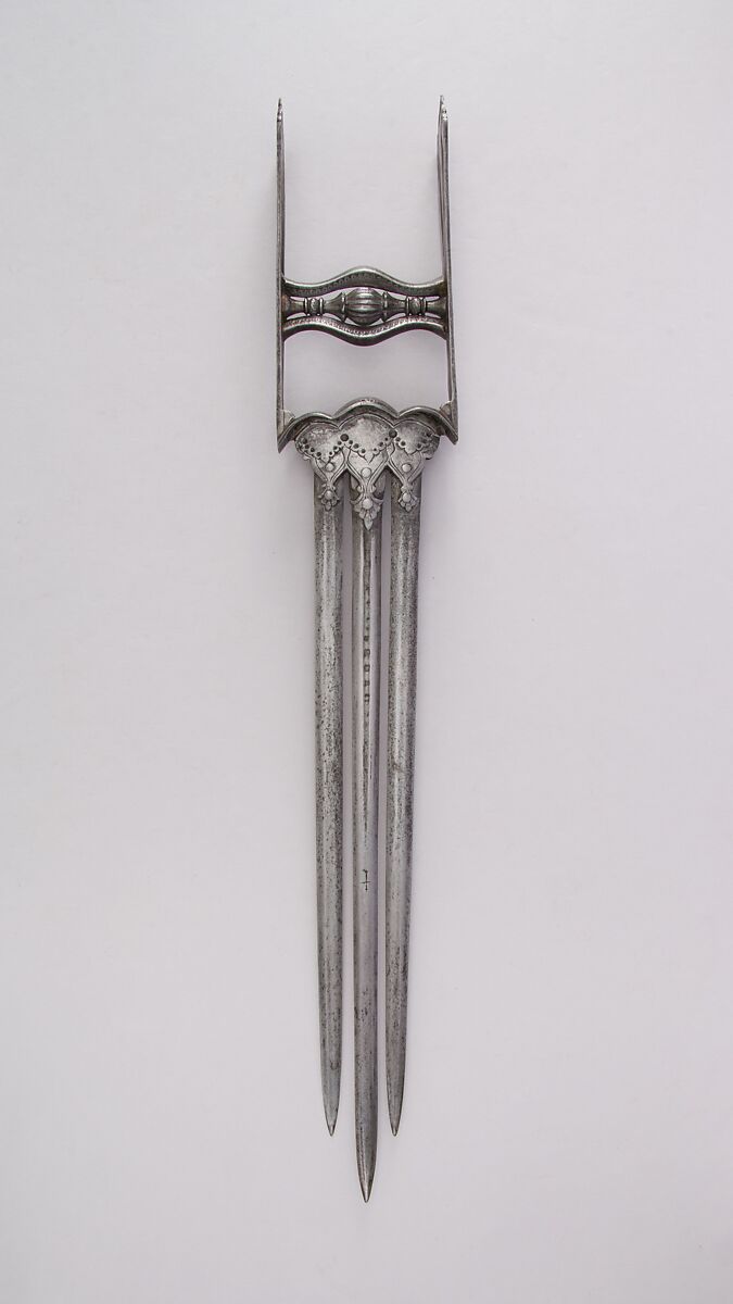 Dagger (Katar), Steel, Indian, Thanjavur; blade, European 