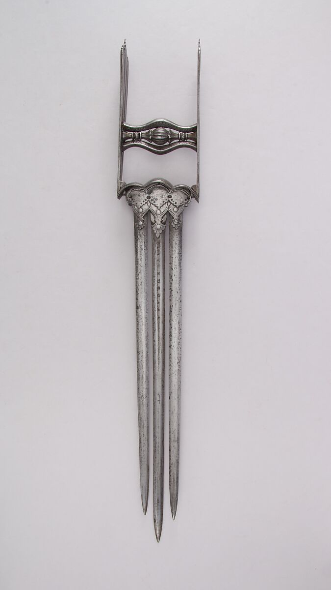 Dagger (Katar), Steel, Indian, Thanjavur; blade, European