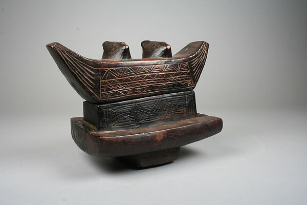 Vessel for Serving Kola Nuts, Wood, Igbo peoples, Ohaffia group 