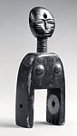Heddle pulley with female figure, Asante-Akan artist, Wood, Asante-Akan peoples