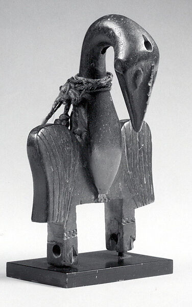Heddle Pulley with Bird, Wood, string, bead, Senufo peoples