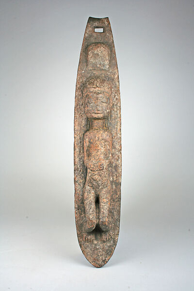 Bullroarer: Figure, Yoruba artist, Wood, pigment, Yoruba peoples