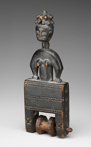 Heddle Pulley with Female Figure, Wood, iron, Kulango or Lagoon peoples (?)