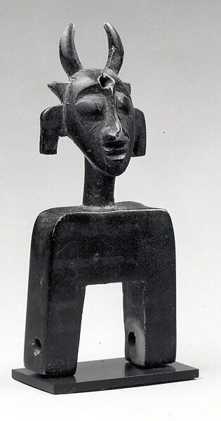 Heddle Pulley with Figure, Wood, pigment, Senufo peoples 