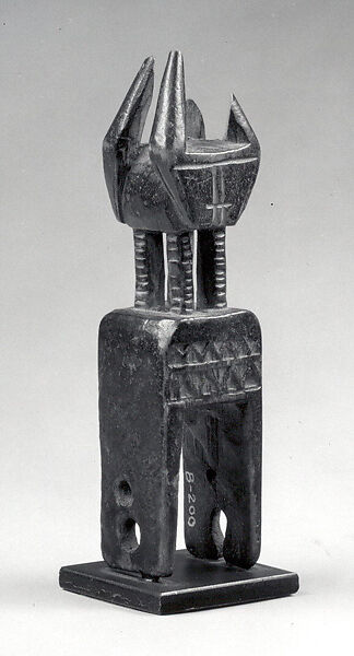 Heddle Pulley with Janus Figure, Wood, Senufo peoples, Jimini group 