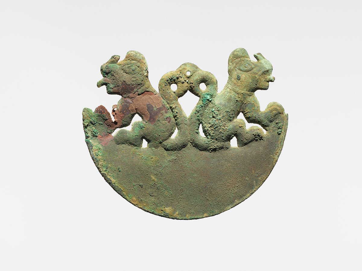 Animal Ornament, Gilded crescents, Moche 