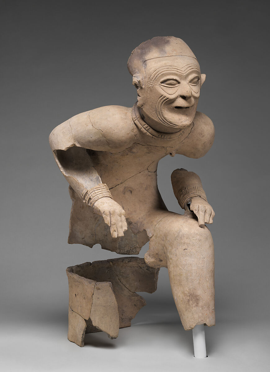 Seated elder, Tolita-Tumaco artist(s), Ceramic, Tolita-Tumaco