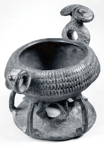 Vessel: Openwork Base, Terracotta, Bamessing (?) 