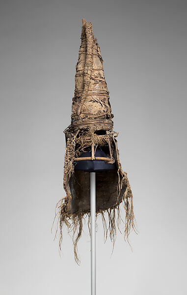 Mask, Bark, bamboo, leaves, fiber, paint, Sulka people (?)