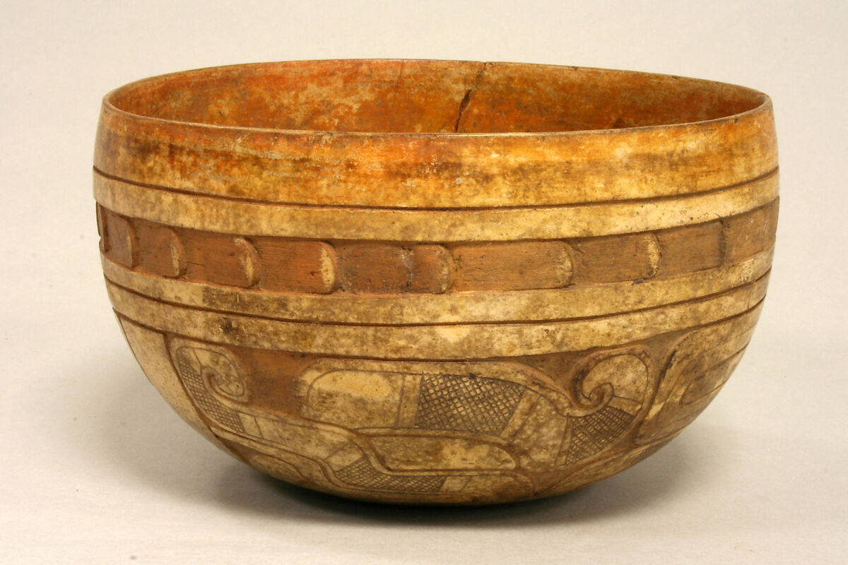 Bowl, Ceramic, slip, pigment, Maya 