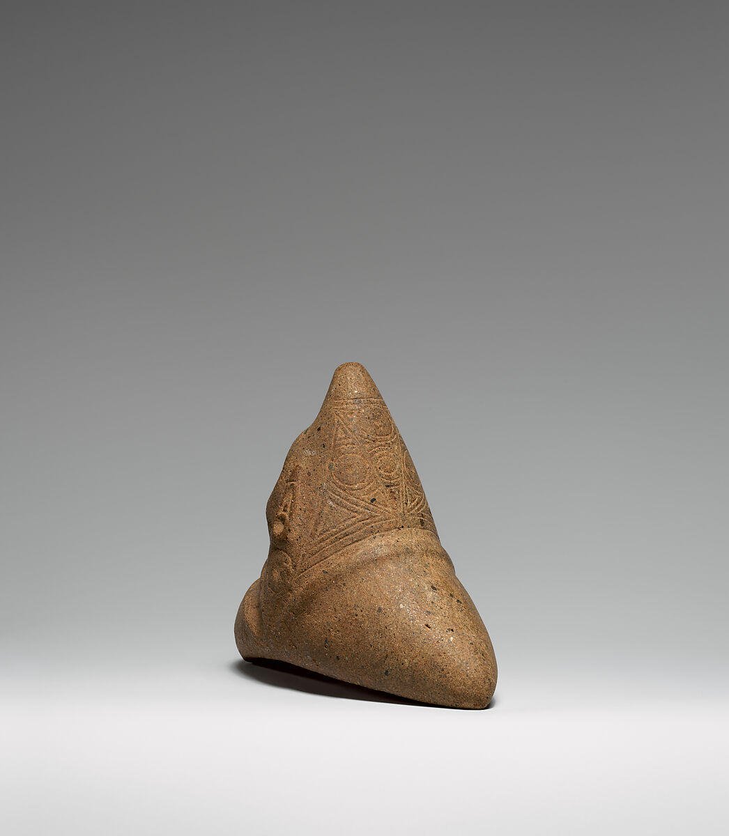 Three-Cornered Stone (Trigonolito) with Face, Stone, Taíno