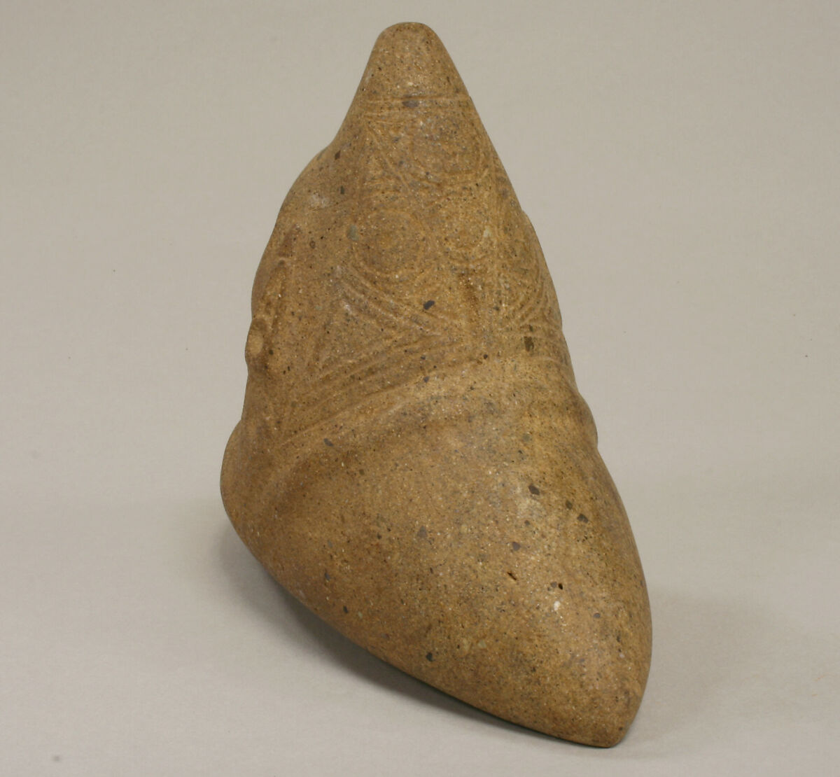 Three-Cornered Stone (Trigonolito) with Face, Stone, Taíno