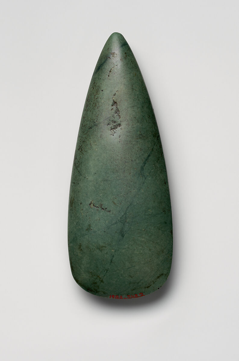 Ceremonial axe, Taíno artist(s), Greenstone, Taíno