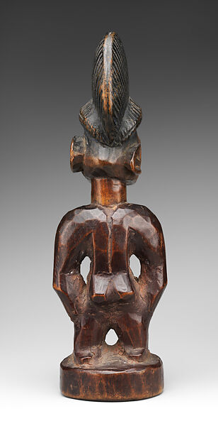 Twin Figure: Female (Ibeji), Yoruba artist, Wood, camwood powder, metal, pigment, Yoruba peoples