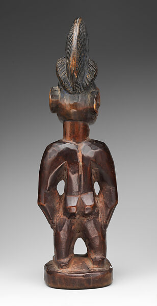 Twin Figure: Male (Ibeji), Yoruba artist, Wood, camwood powder, metal, pigment, Yoruba peoples