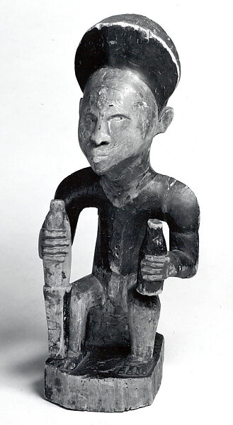 Figure: Seated Male, Wood, pigment, Kongo peoples 