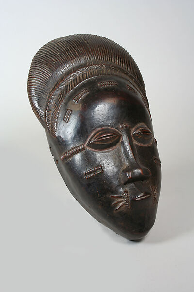 Portrait Mask (Mblo), Wood, pigment, Baule peoples 