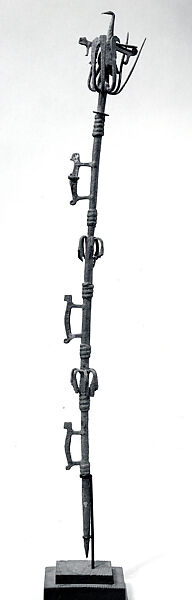 Diviner's Staff: Bird and Chameleons (Osun babalawo), Iron, Yoruba peoples (?) 