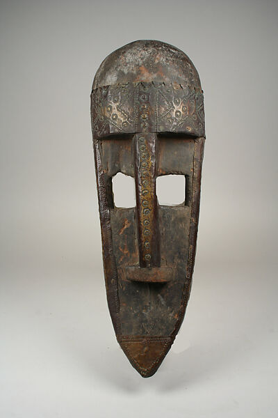 Mask: Monkey (N'Gon Koun), Wood, brass sheets, metal pins, Bamana peoples 