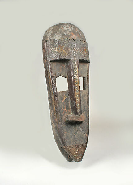 Mask: Monkey (N'Gon Koun), Bamana numu (blacksmith), Wood, brass sheets, metal pins, Bamana peoples