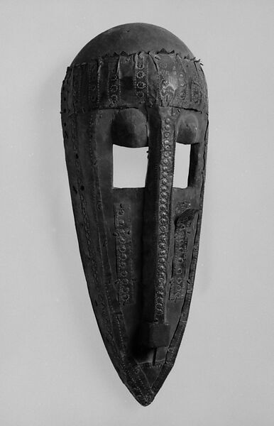 Mask: Monkey (N'Gon Koun), Bamana numu (blacksmith), Wood, brass sheets, metal pin, Bamana peoples