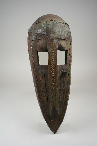 Mask: Monkey (N'Gon Koun), Wood, brass sheets, metal pin, Bamana peoples 