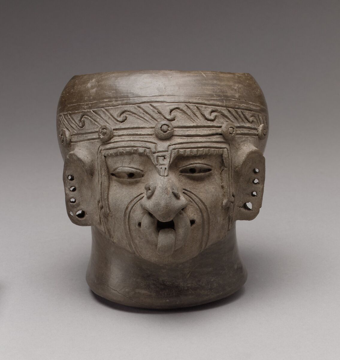 Head Vessel, Ceramic, Manteño 