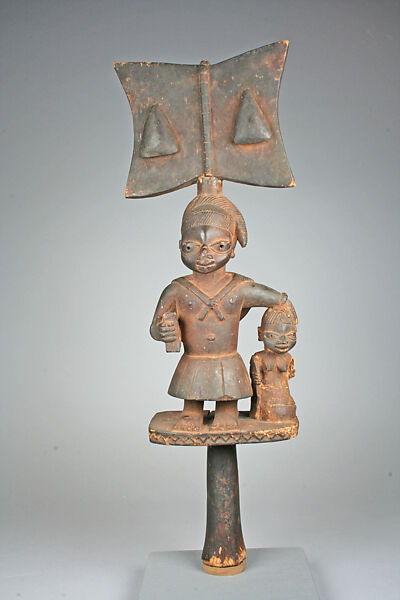 Sango Staff: Male Figure (Ose Sango), Duga of Meko (Nigerian, Yoruba, 1880–1960), Wood, Yoruba peoples, Ijebu group 