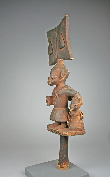 Sango Staff: Male Figure (Ose Sango), Duga of Meko (Nigerian, Yoruba, 1880–1960), Wood, Yoruba peoples, Ijebu group