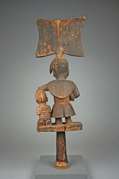 Sango Staff: Male Figure (Ose Sango), Duga of Meko (Nigerian, Yoruba, 1880–1960), Wood, Yoruba peoples, Ijebu group