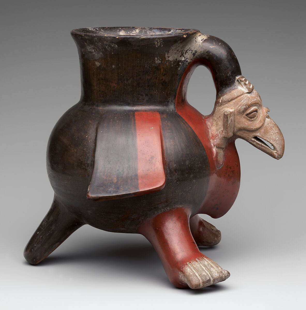 Vulture vessel, Itzocan artist(s), Ceramic, Mexica (Aztec)