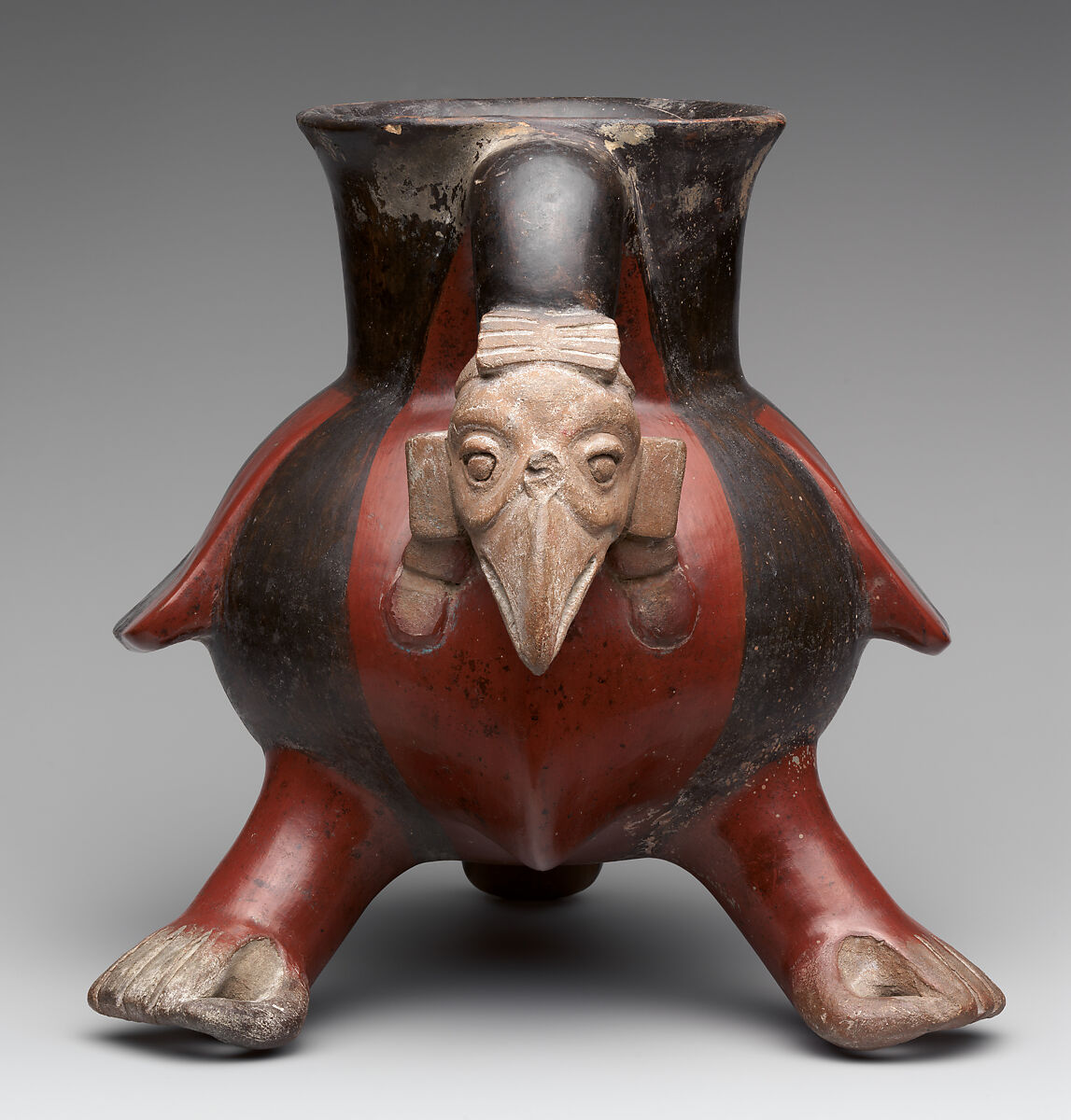 Vulture vessel, Itzocan artist(s), Ceramic, Mexica (Aztec)