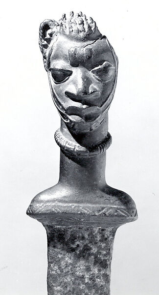 Sword: Figurative Handle (Idà), Yoruba artist, Brass, iron, Yoruba peoples
