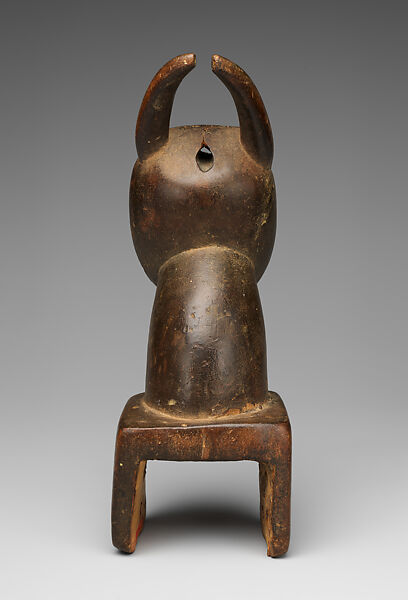 Heddle pulley with Goli Glin mask, Baule artist, Wood, metal, Baule peoples