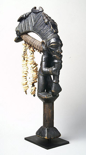 Esu Staff (Ogo Elegba), Moshood Olusomo Bámigbóyè (Nigerian, Ekiti region, Odo Owa ca. 1885–1975 Odo Owa), Wood, cowrie shells, hide, Yoruba peoples, Ekiti group
