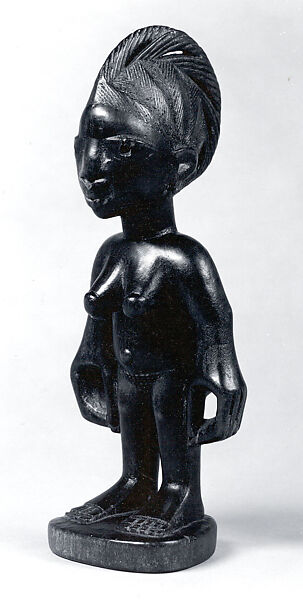 Twin Figure: Female (Ibeji), Wood, beads, Yoruba peoples 