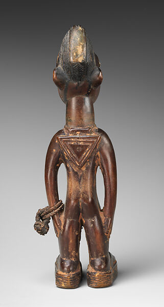Twin Figure: Male (Ibeji), Yoruba artist, Wood, leather, metal, camwood, indigo, Yoruba peoples