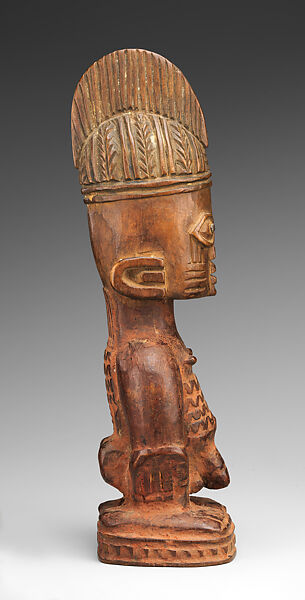 Twin Figure: Male (Ibeji), Yoruba artist, Wood, camwood powder, Yoruba peoples