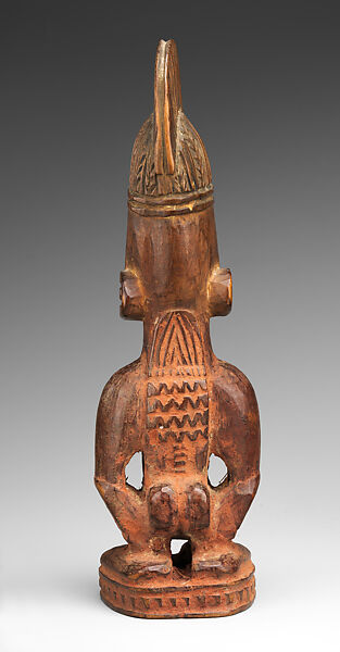 Twin Figure: Male (Ibeji), Yoruba artist, Wood, camwood powder, Yoruba peoples