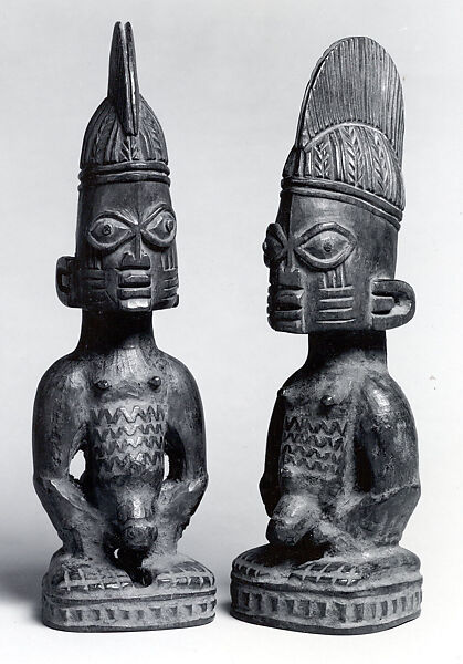 Twin Figure: Male (Ibeji), Yoruba artist, Wood, camwood powder, Yoruba peoples